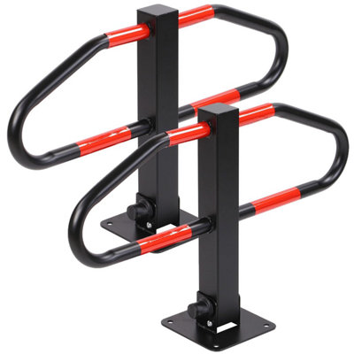 Taylor & Brown 2 Pack Foldable Parking Barrier, Robust Steel Posts with ...