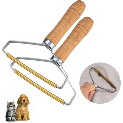 2-Pack Portable Lint & Pet Hair Remover - Manual Lint Roller & Scraper For Carpets, Furniture, Car Seats