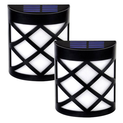Taylor & Brown 2 Pack Solar Fence Lights, 6 LED Waterproof Outdoor Lamps for Garden, Patio, Yard, Stairs, Wall, Gate