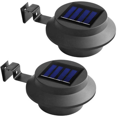Taylor & Brown 2 x Solar LED Fence Gutter Lights, Super Bright, Weather-Resistant, No Wiring, Home & Garden Décor (Black)