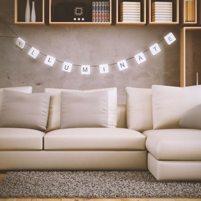 Taylor & Brown 210cm Personalised Scrabble Light Letters Hanging Rope ...