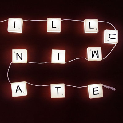 Taylor & Brown 210cm Personalised Scrabble Light Letters Hanging Rope ...