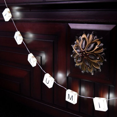 Taylor & Brown 210cm Personalised Scrabble Light Letters Hanging Rope ...