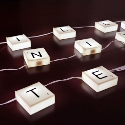 Taylor & Brown 210cm Personalised Scrabble Light Letters Hanging Rope ...