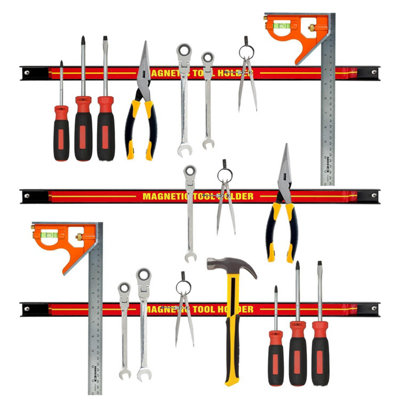 Taylor & Brown 24" Magnetic Tool Holder Set, HeavyDuty Garage Wall Racks for ToolsScrewdriver & Wrench Organizer (3 Pack)