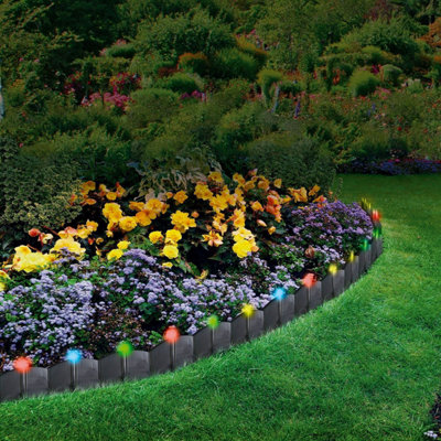 Taylor & Brown 24 Pack Solar LED Garden Edging Lights, Interlocking ...