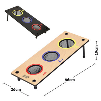 Taylor & Brown 2in1 Wooden Bean Bag Toss & Washer Pitch SetReversible BoardOutdoor Family Fun Game w/6 Bags & Washers