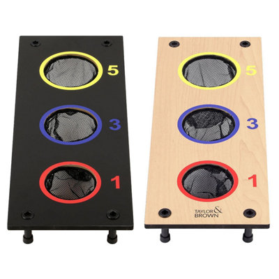 Taylor & Brown 2in1 Wooden Bean Bag Toss & Washer Pitch SetReversible BoardOutdoor Family Fun Game w/6 Bags & Washers