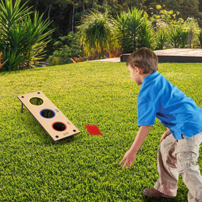 Taylor & Brown 2in1 Wooden Bean Bag Toss & Washer Pitch SetReversible BoardOutdoor Family Fun Game w/6 Bags & Washers
