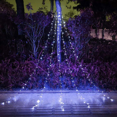 Taylor & Brown 3.6m Bright White 300 LED Waterfall Xmas Curtain Lights Icicle Fairy String with 6 Light Sequences