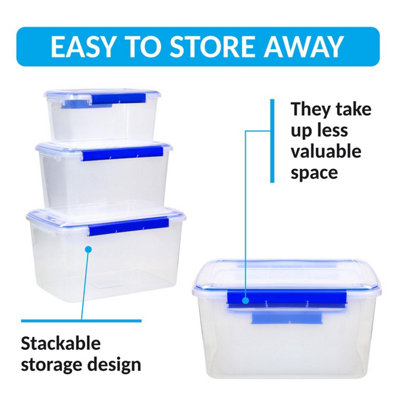 Taylor & Brown 3-Piece Large Food Storage Containers with Snap Lock ...