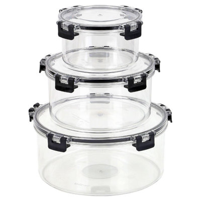 Taylor & Brown 3-Piece Stackable Food Storage Containers, Airtight ...