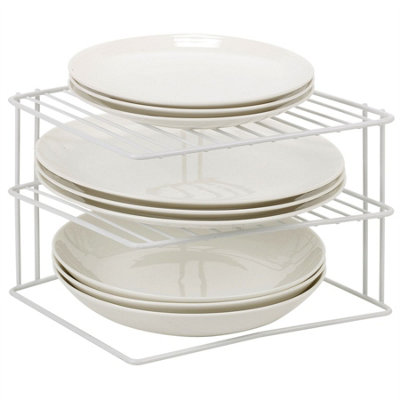 Taylor & Brown 3-Tier Corner Kitchen Rack - Plate, Bowl & Cup Storage ...