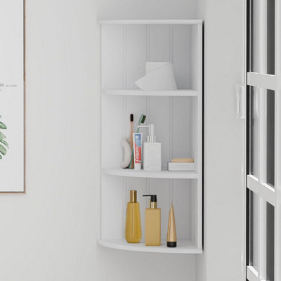Taylor & Brown 3 Tier Wooden Corner Shelf Unit, Freestanding Bathroom ...