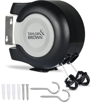 Taylor & Brown 30m Retractable Reel Clothes Line Wall Mounted Heavy ...