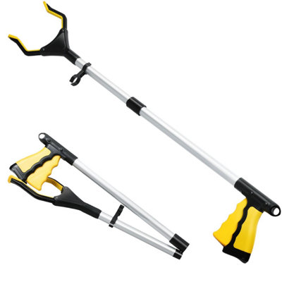 Taylor & Brown 32" Reacher Grabber Tool, Lightweight Mobility Aid, Trash Claw, Litter Picker, Arm Extension for Elderly (Yellow)