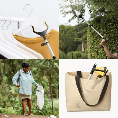 Taylor & Brown 32" Reacher Grabber Tool, Lightweight Mobility Aid, Trash Claw, Litter Picker, Arm Extension for Elderly (Yellow)