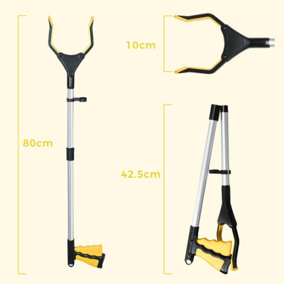 Taylor & Brown 32" Reacher Grabber Tool, Lightweight Mobility Aid, Trash Claw, Litter Picker, Arm Extension for Elderly (Yellow)