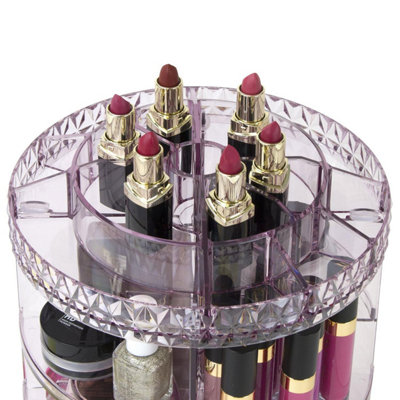 Taylor & Brown 360 Rotating Makeup Organizer Adjustable Crystal ...