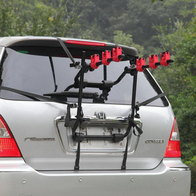 Taylor & Brown 3Bike Rear Trunk Rack, Foldable Universal Fit for Saloon, Hatchback, Estate Cars Compact Bicycle Carrier, Black