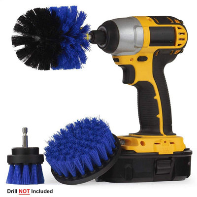 Taylor & Brown 3Piece Drill Brush KitTile, Grout, Shower, Bathtub Cleaning Tool for General Purpose Scrubbing