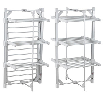 Taylor & Brown 3Tier Heated Clothes Airer, Folding Aluminium Drying ...
