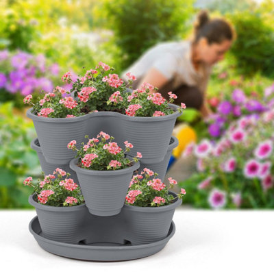 Taylor & Brown 3Tier Stackable Planter, Vertical Garden Tower for ...