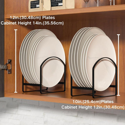 Taylor & Brown 4 Pack Black Plate Holder Organizer for Cabinet, Dish ...