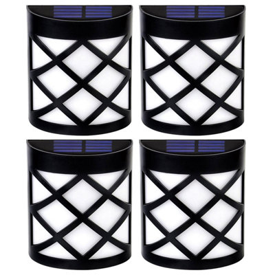 Taylor & Brown 4 Pack Solar Fence Lights, 6 LED Waterproof Outdoor Lamps for Garden, Patio, Yard, Stairs, Wall, Gate