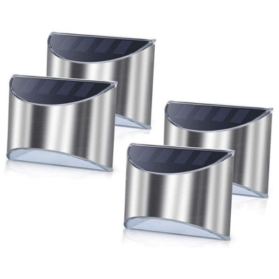 Taylor & Brown 4 Pack Stainless Steel Solar Wall Lights, Outdoor Fence, Post, Step Lights, Weatherproof, No Wiring Needed