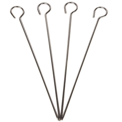 Taylor & Brown 4 Pcs Halogen Oven Stainless Steel Skewers for Grilling Chicken, Veggie, Fajita Steak and BBQ Parties