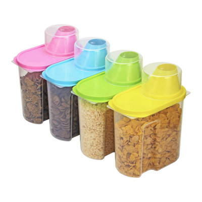 Taylor & Brown 4 Piece Set of Plastic Kitchen Storage Box Dry Food ...