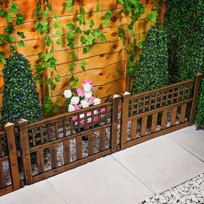 Taylor & Brown 4 Plastic Fence Panels, Garden Edging Border, Decorative ...