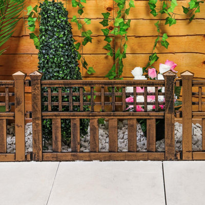 Taylor & Brown 4 Plastic Fence Panels, Garden Edging Border, Decorative ...