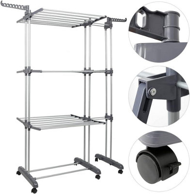 Taylor & Brown 4-Tier Foldable Stainless Steel Clothes Drying Rack ...