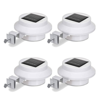 Taylor & Brown 4 x Solar LED Fence Gutter Lights, Super Bright, Weather-Resistant, No Wiring, Home & Garden Décor (White)