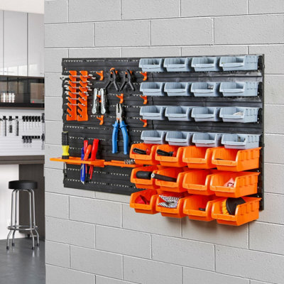 Taylor & Brown 44pc Wall Mounted Storage Bins & Backboards Tool ...