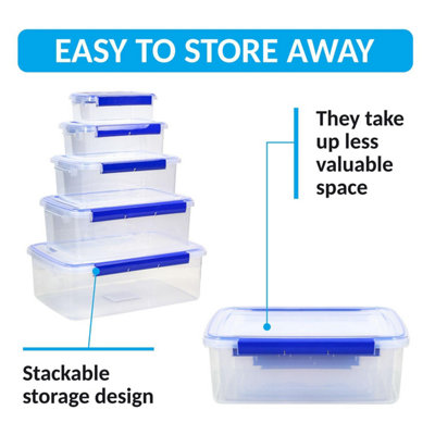 Taylor & Brown 5-Piece Large Food Storage Containers with Snap Lock ...