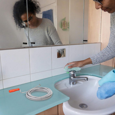 Taylor & Brown 5M Drain Unblocker Tool, Flexible Plumbing Snake with 9mm Claw, Sink & Drain Auger for Blockage Removal