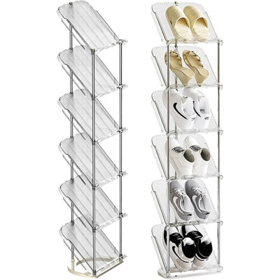 Taylor & Brown 6 Tier Sloping Shoe Rack, Slim Tall Narrow Shoe Rack ...