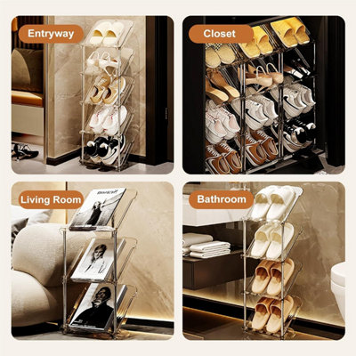 Taylor & Brown 6 Tier Sloping Shoe Rack, Slim Tall Narrow Shoe Rack ...