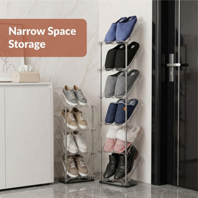 Taylor & Brown 6 Tier Sloping Shoe Rack, Slim Tall Narrow Shoe Rack ...