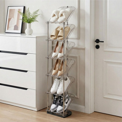 Taylor & Brown 6 Tier Sloping Shoe Rack, Slim Tall Narrow Shoe Rack ...