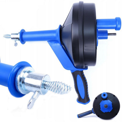 Taylor & Brown 7.6m Drain Auger, Hair Clog Remover with Drill Adapter, Heavy Duty Plumbing Snake for Kitchen, Bathroom, Shower