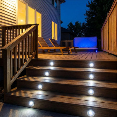 Taylor & Brown 8 Pack Solar Powered Decking Lights Outdoor Garden ...