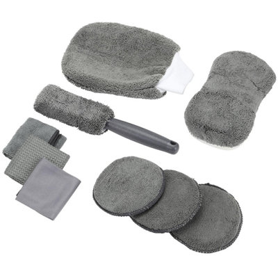Taylor & Brown 9Piece Car Cleaning Kit with Storage Bag Includes Microfibre Pad, Wash Sponge, Cloths, Wheel Brush & Mitt