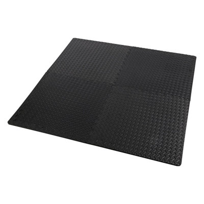 Taylor & Brown Black Interlocking Foam Mats Tiles Gym Play Garage ...