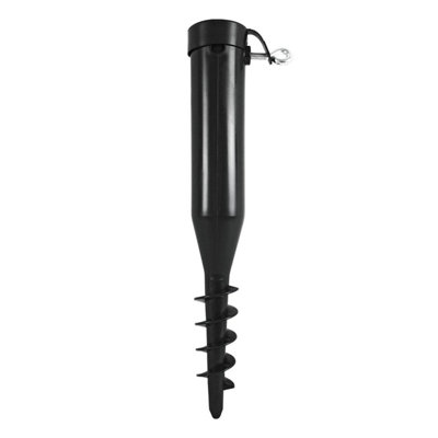 Heavy Duty Plastic Ground Spike - Screw-In Base For Washing Lines, Parasols, Flags & Bird Feeders (40cm Long)