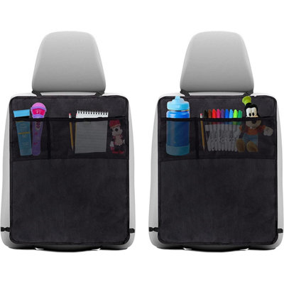 Taylor & Brown Car Seat Kick Mat Protector Waterproof Back Seat Cover with Pockets for Kids & Toddlers Set of 2