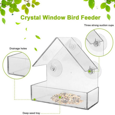 thumbnail image 2 of 4 Pack Clear Plastic Bird Feeder Cups With Spring Lock Door Hook - For Bird Cages 2 of 5